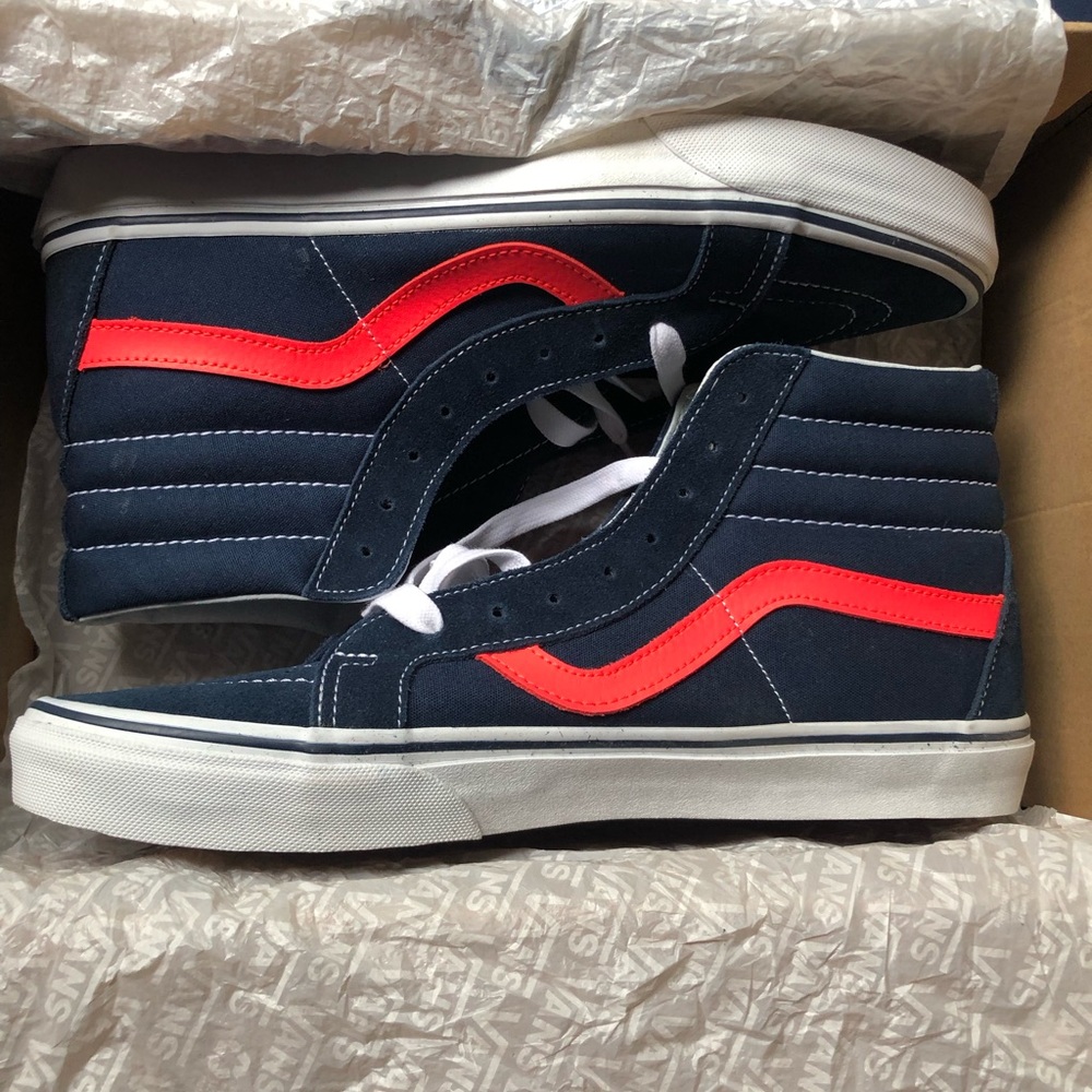 Vans SK-8 HI (Neon Blue/Red)